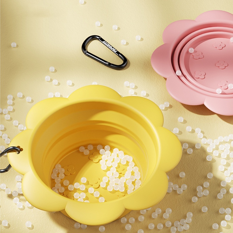 Pet Flower Folding Bowl Silicone Outdoor Portable Drinking Bowl - Image 3