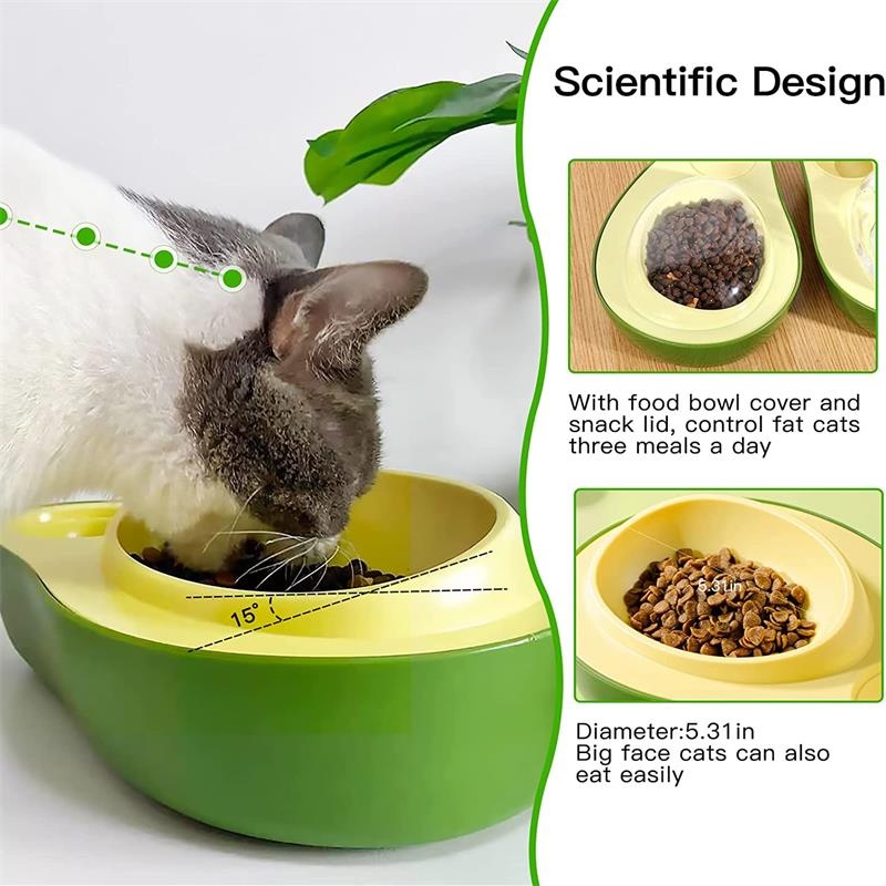 Automatic Drinking Water Bottle Pet Feeder Avocado Shape Kitten Slow Food Feeding Bowl Small Pets Feeder - Image 5