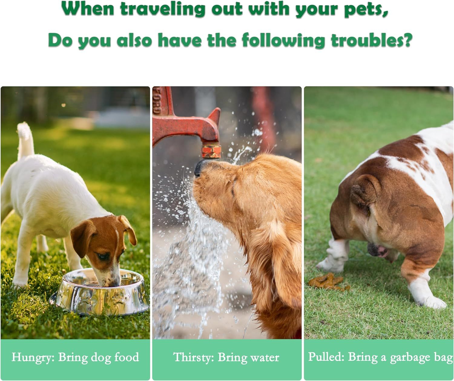 3 In 1 Pet Water Bottle Outdoor Portable Dog Water Bottle With Food Container Garbage Bags Dispenser For Cat Puppy Pets Stuff Accessories For Walking Hiking Travel - Image 7