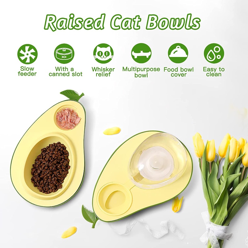 Automatic Drinking Water Bottle Pet Feeder Avocado Shape Kitten Slow Food Feeding Bowl Small Pets Feeder - Image 8