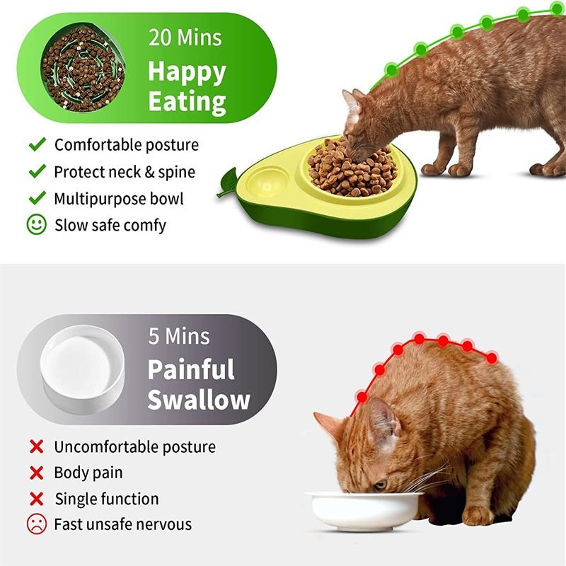 Automatic Drinking Water Bottle Pet Feeder Avocado Shape Kitten Slow Food Feeding Bowl Small Pets Feeder - Image 7