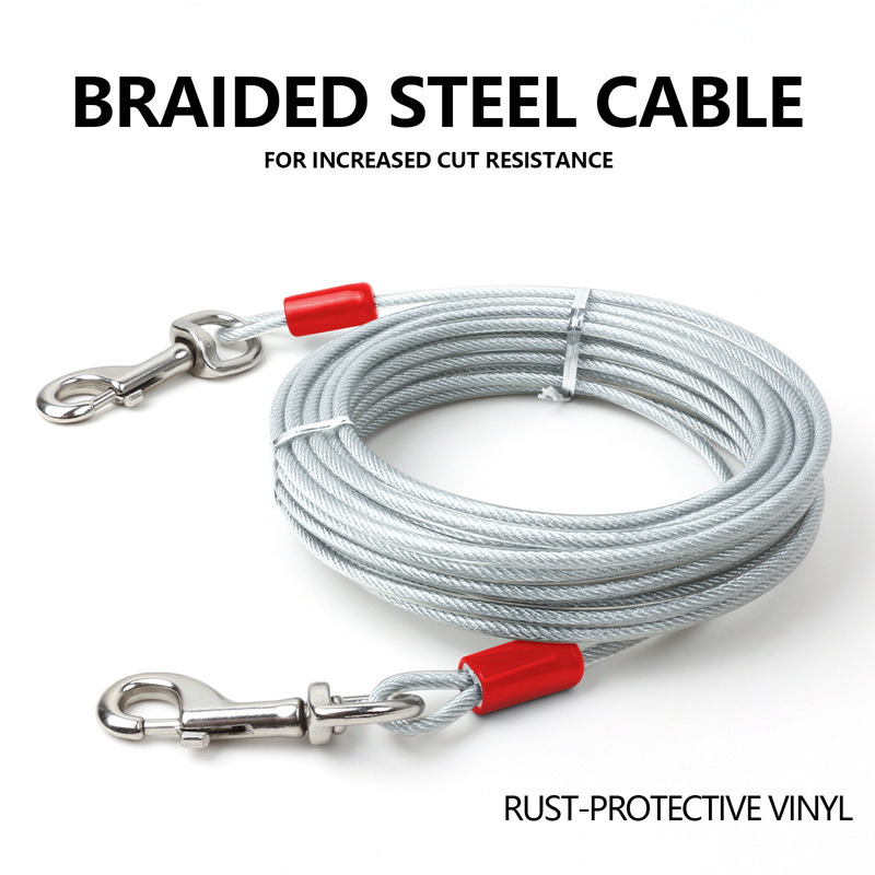 Double Hook Wire Rope Dog Leash - Image 10