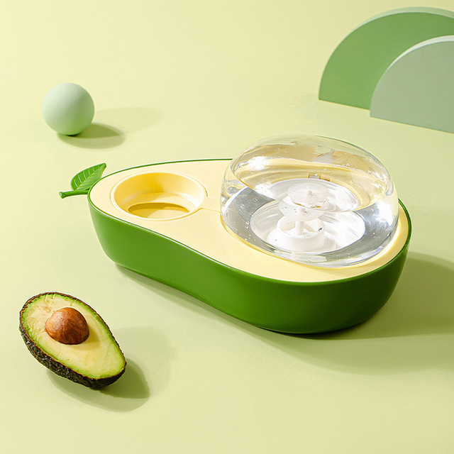 Automatic Drinking Water Bottle Pet Feeder Avocado Shape Kitten Slow Food Feeding Bowl Small Pets Feeder - Image 3